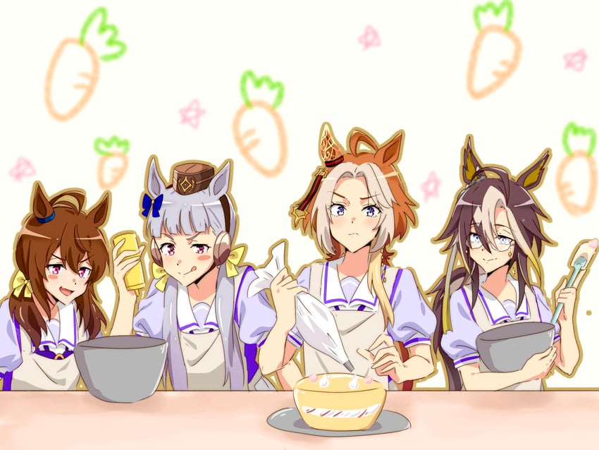 gold ship, nakayama festa, orfevre, and dream journey (umamusume) drawn by nk-43g
