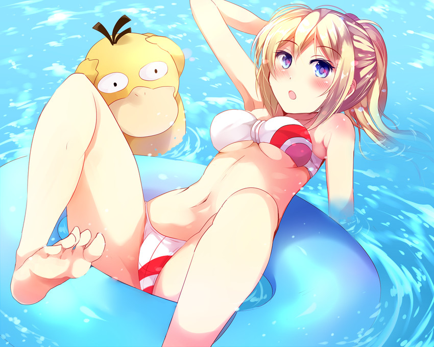 psyduck and female protagonist (pokemon and 1 more) drawn by z.nov
