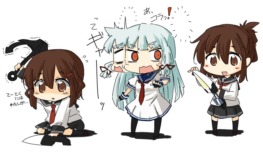 inazuma, ikazuchi, and murakumo (kantai collection) drawn by lysander_z