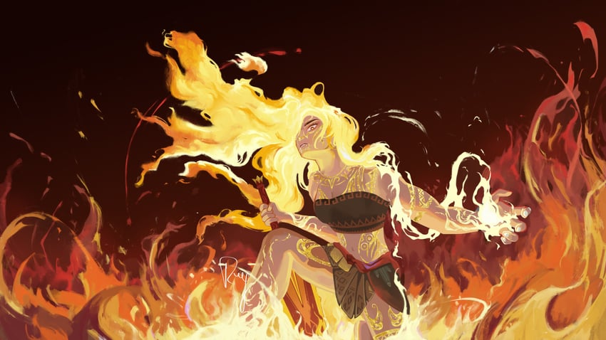 mavuika (genshin impact) drawn by rey384