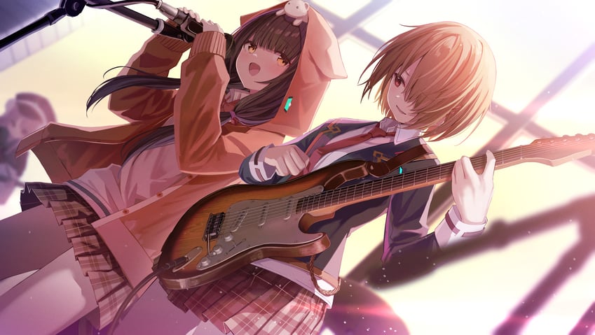 kayamori ruka, asakura karen, and kunimi tama (heaven burns red) drawn by takashima_shoa