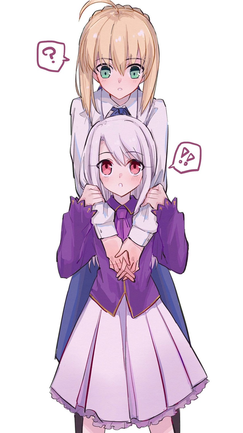 artoria pendragon, saber, and illyasviel von einzbern (fate and 1 more) drawn by nayu_tundora