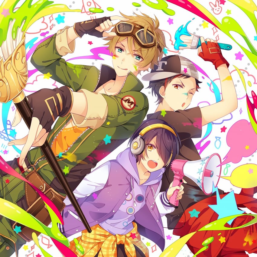 sengoku shinobu, takamine midori, and nagumo tetora (ensemble stars!) drawn by kina_(446964)