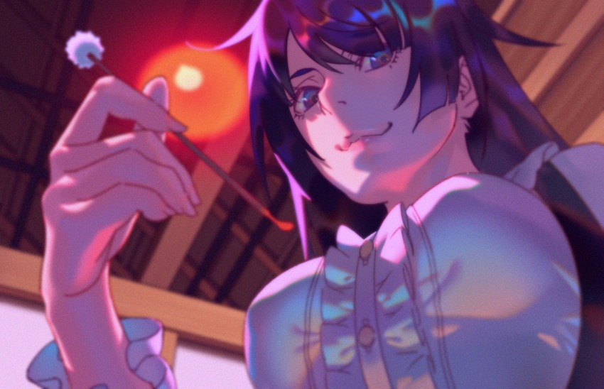 senjougahara hitagi (monogatari and 1 more) drawn by rapa_rachi