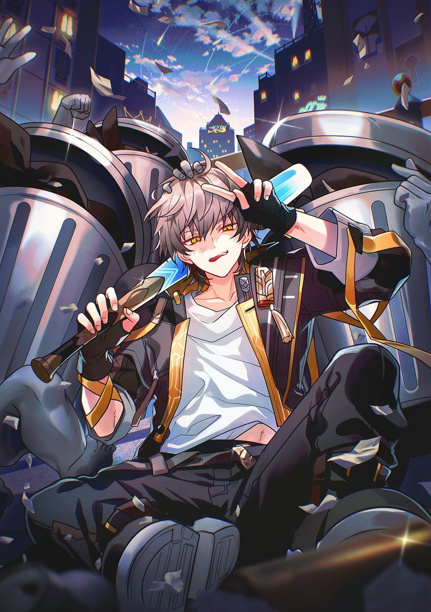 trailblazer and caelus (honkai and 1 more) drawn by naruta_iyo