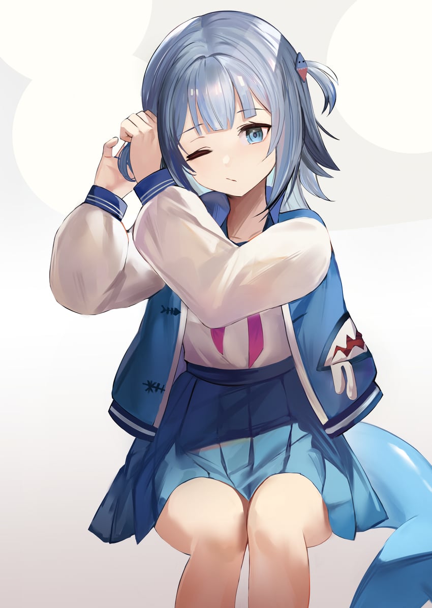 gawr gura (hololive and 1 more) drawn by derby_(dabidabi)