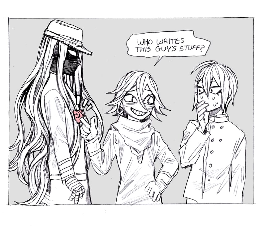 oma kokichi, saihara shuichi, and shinguji korekiyo (danganronpa and 1 more) drawn by ubuuugreenie