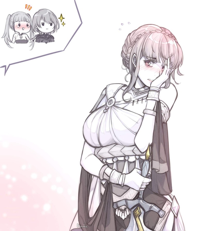 hilda valentine goneril, male byleth, and marianne von edmund (fire emblem and 1 more) drawn by ritence