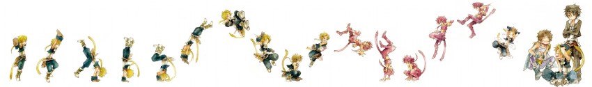 squall leonhart, zidane tribal, bartz klauser, and trance zidane tribal (final fantasy and 4 more) drawn by ina_(gonsora)