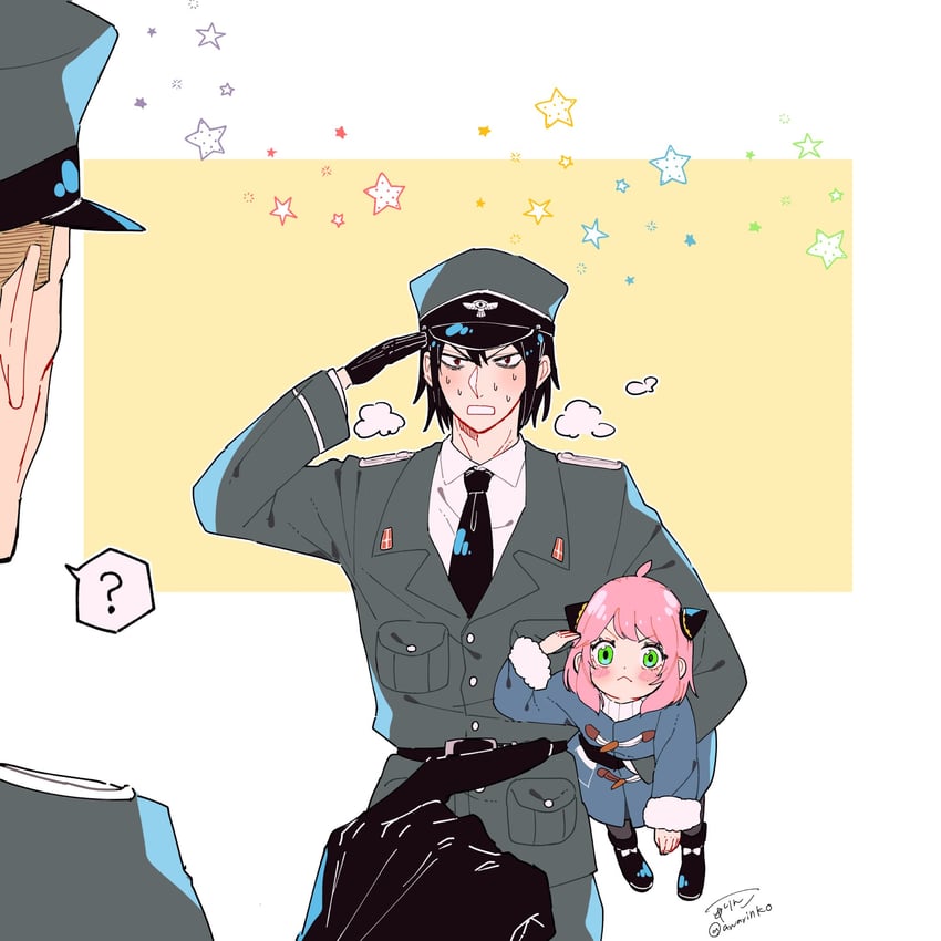 anya, yuri briar, and sss lieutenant (spy x family) drawn by awarinko