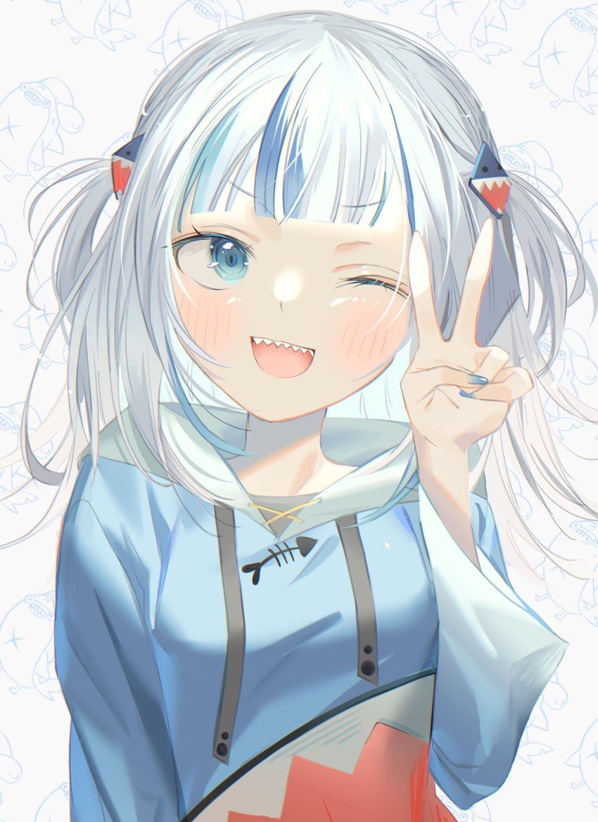 gawr gura and bloop (hololive and 1 more) drawn by komorimai
