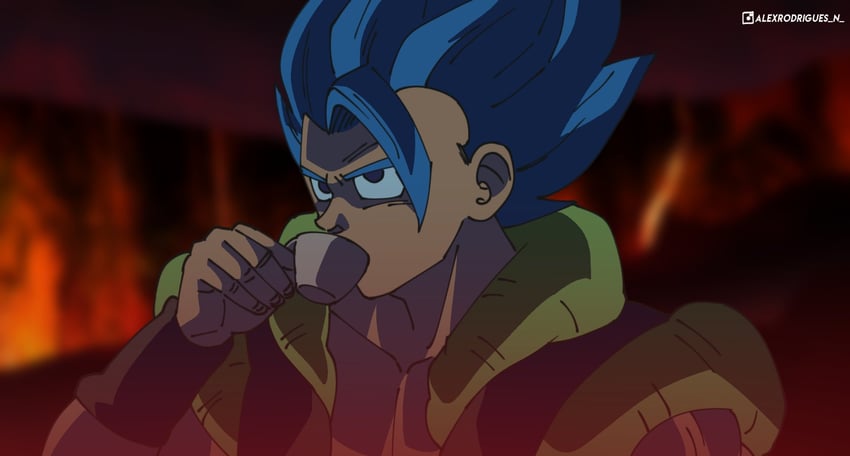 gogeta (dragon ball and 2 more) drawn by snowravy