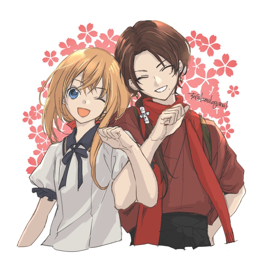 kashuu kiyomitsu and midare toushirou (touken ranbu) drawn by sunomata