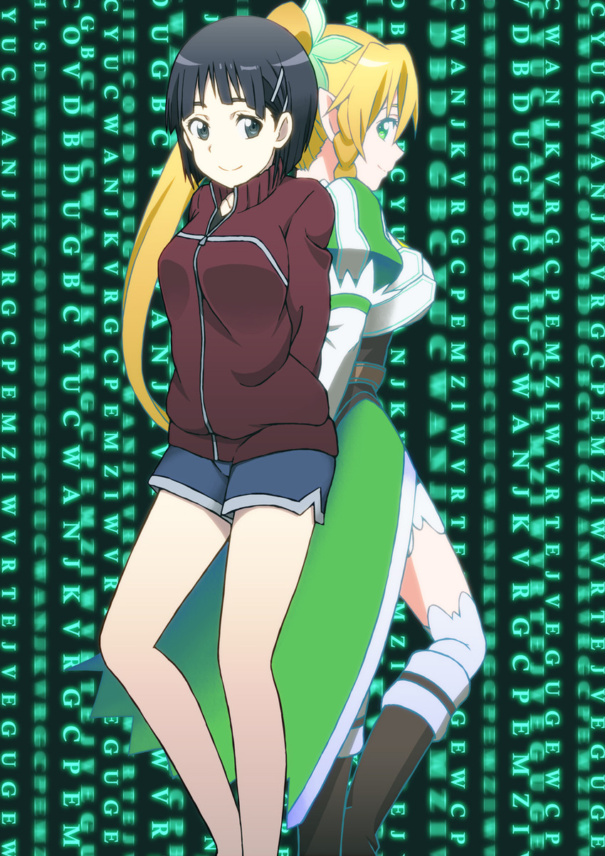 kirigaya suguha and leafa (sword art online) drawn by ayumu-k
