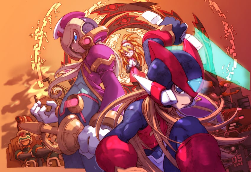 zero, zero(z), ciel, and elpizo (mega man and 2 more) drawn by nakayama_tooru