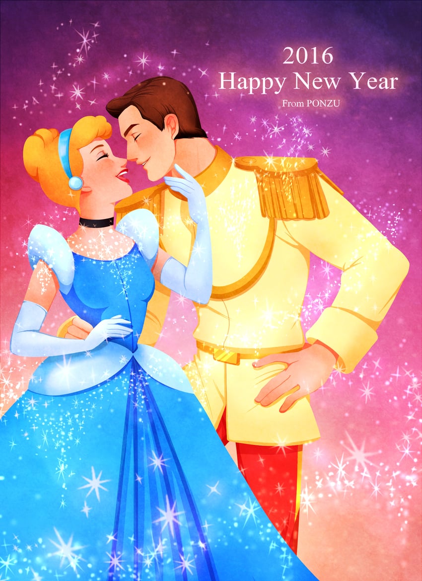 cinderella and prince charming (cinderella) drawn by ponsu_(ponzuxponzu)