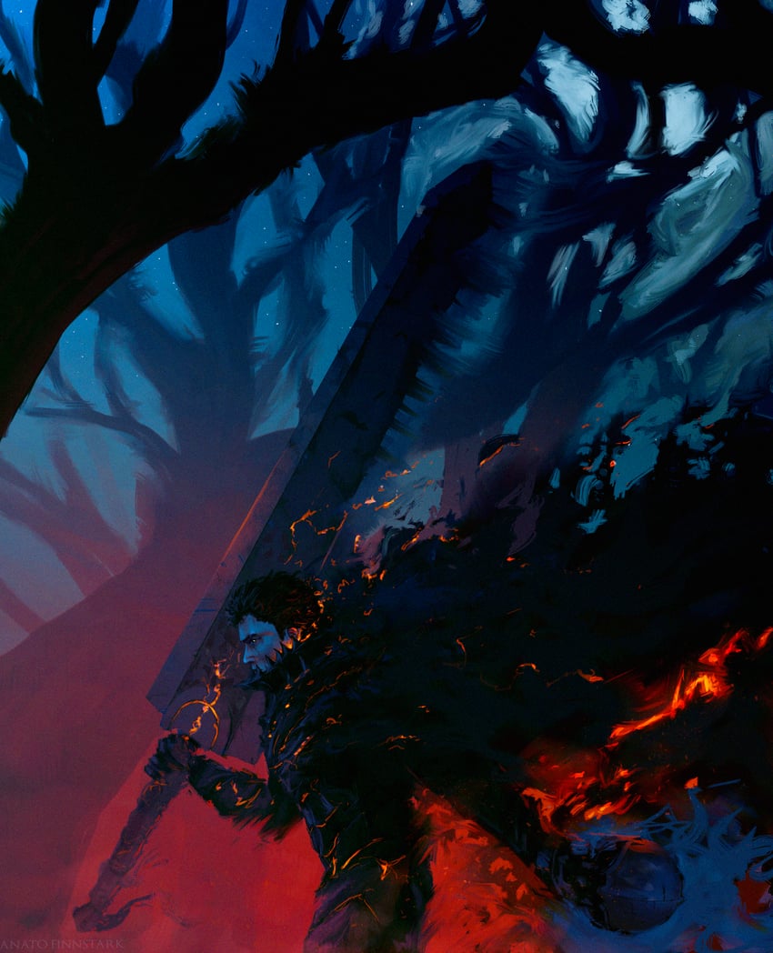 guts and griffith (berserk) drawn by anato_finnstark