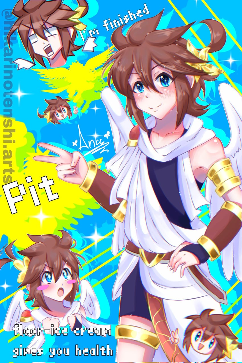 pit (kid icarus and 1 more) drawn by hikarinotenshi.arts