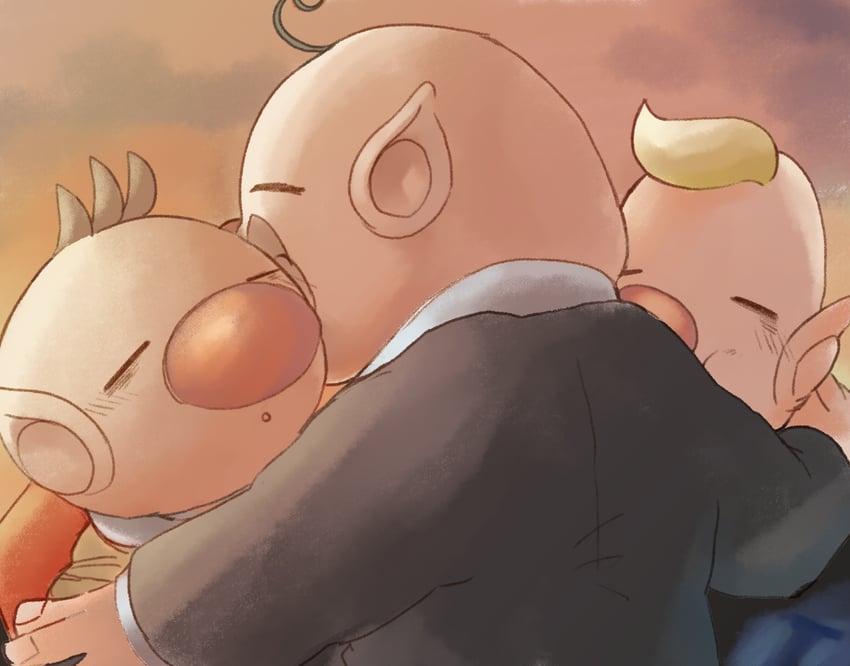 olimar, louie, and president (pikmin) drawn by iat-418