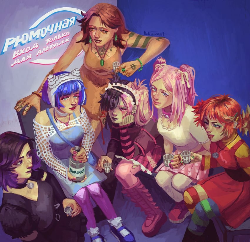 ksyusha, alice, nastya, kira, liza, and 1 more (alt-girl for skuf)