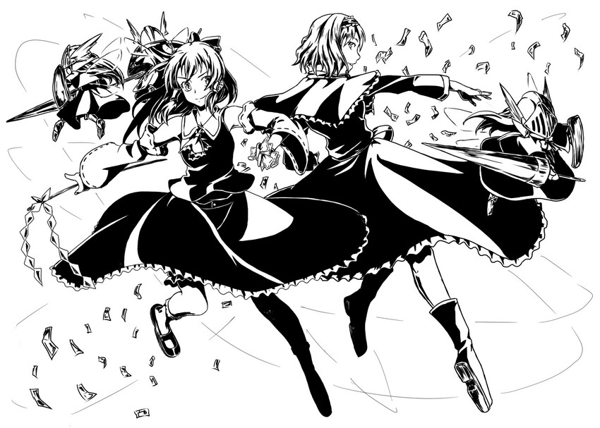 hakurei reimu and alice margatroid (touhou) drawn by t-asama