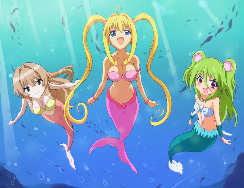nanami lucia, seto sun, and muromi-san (mermaid melody pichi pichi pitch and 2 more) drawn by utakatanagi
