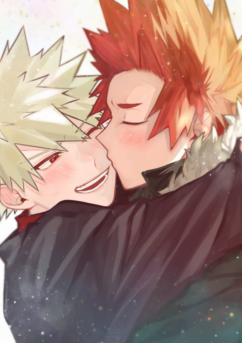 bakugou katsuki and kirishima eijiro (boku no hero academia) drawn by hane11254