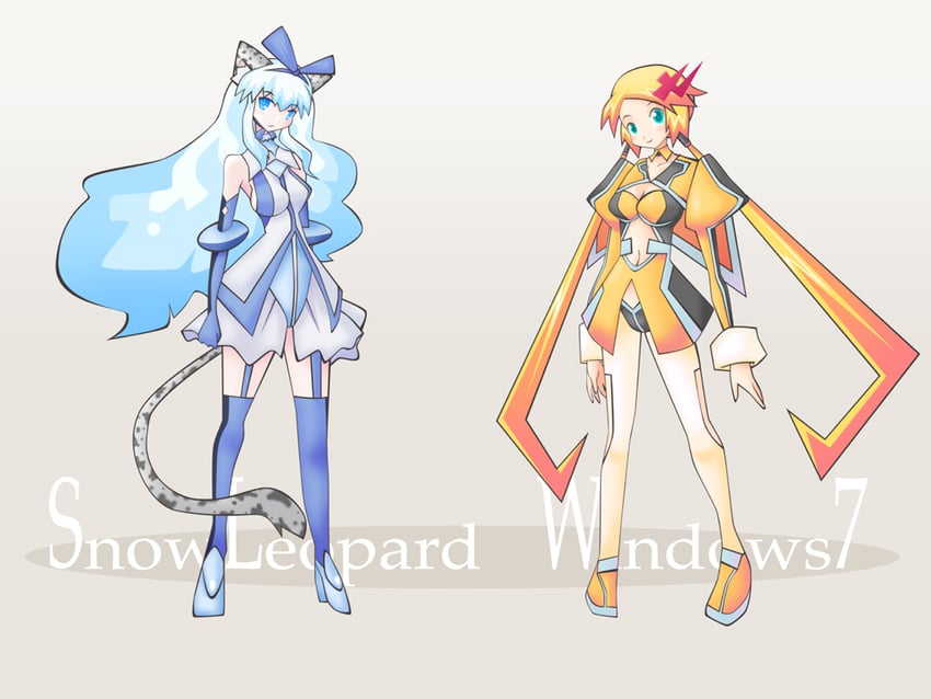 7-tan and snow leopard-tan (original and 1 more) drawn by sato_(esuplusesu)