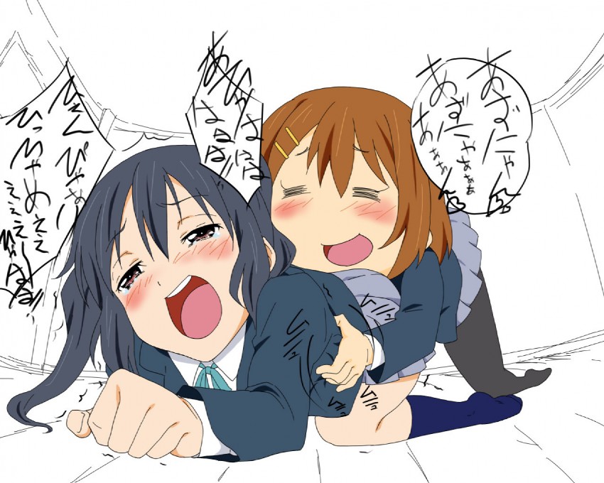 nakano azusa and hirasawa yui (k-on!) drawn by blossom_(gizen'yasan)