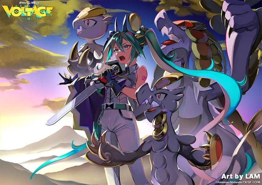 hatsune miku, kommo-o, dragon miku, jangmo-o, and hakamo-o (pokemon and 3 more) drawn by lam_(ramdayo)