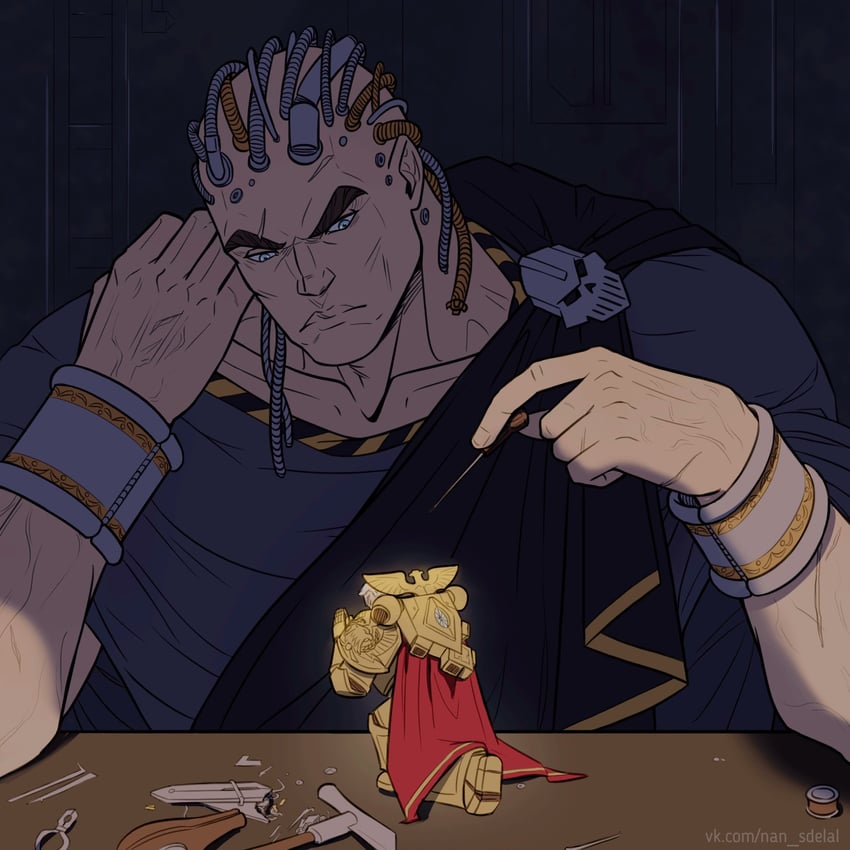 rogal dorn and perturabo (warhammer 40k) drawn by natalia_kikicheva