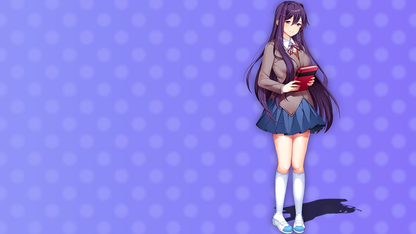 yuri (doki doki literature club) drawn by lucidsky and squchan