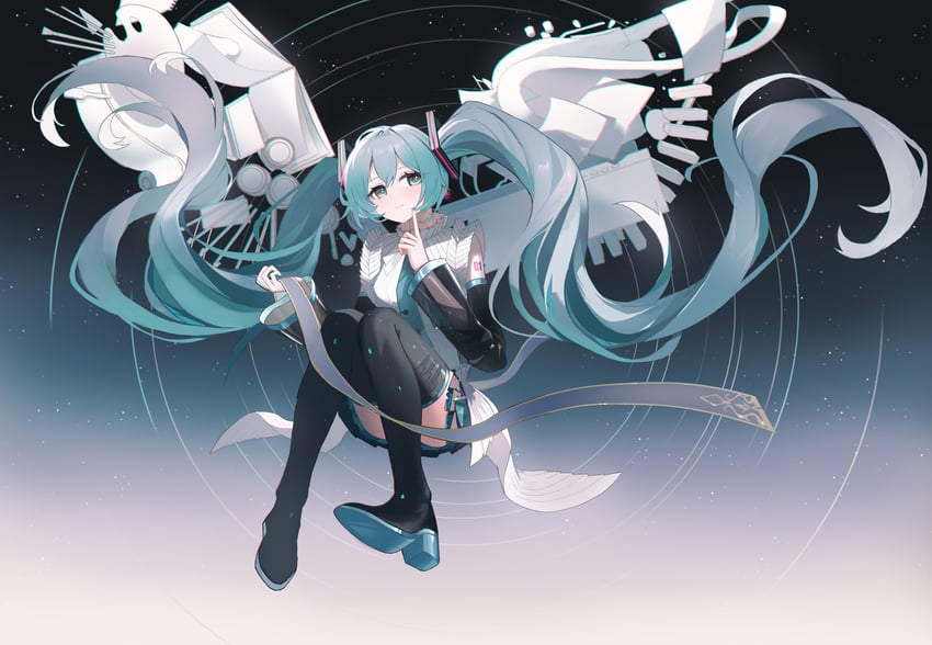 hatsune miku (vocaloid and 1 more) drawn by hui_yu_yu_yu_ye