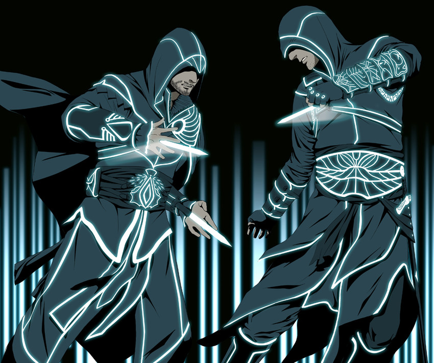 ezio auditore da firenze and altair ibn la-ahad (assassin's creed ii and 3 more) drawn by gb_(doubleleaf)