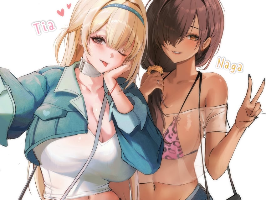 naga and tia (goddess of victory: nikke) drawn by n1n1