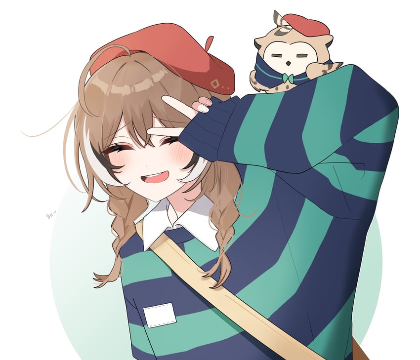 nanashi mumei and hooman (hololive and 1 more) drawn by xx_tk9