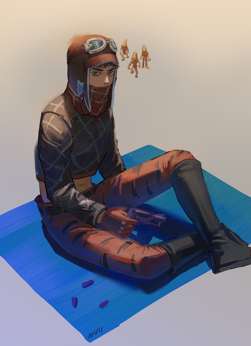 guido mista and sex pistols (jojo no kimyou na bouken and 1 more) drawn by null_(skev7724)