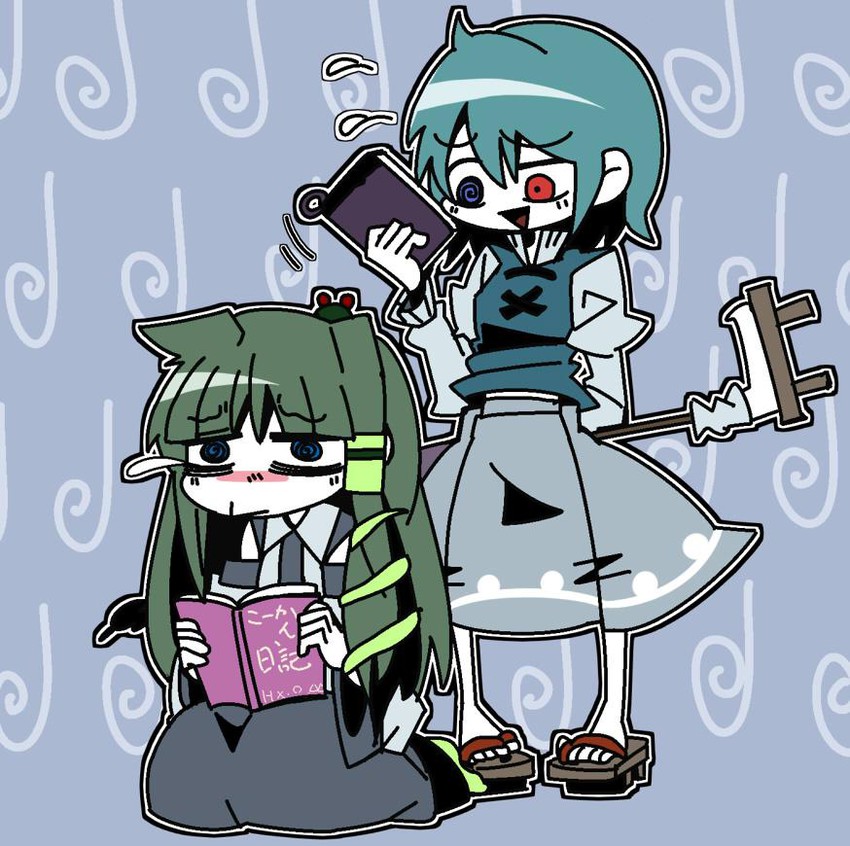 kochiya sanae and tatara kogasa (touhou) drawn by suenari_(peace)