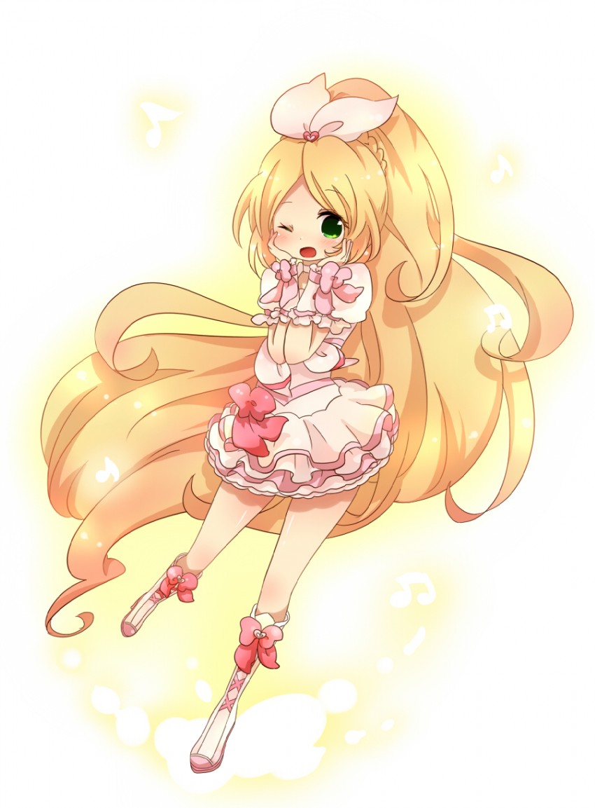 minamino kanade and cure rhythm (precure and 1 more) drawn by kofa_(ikyurima)