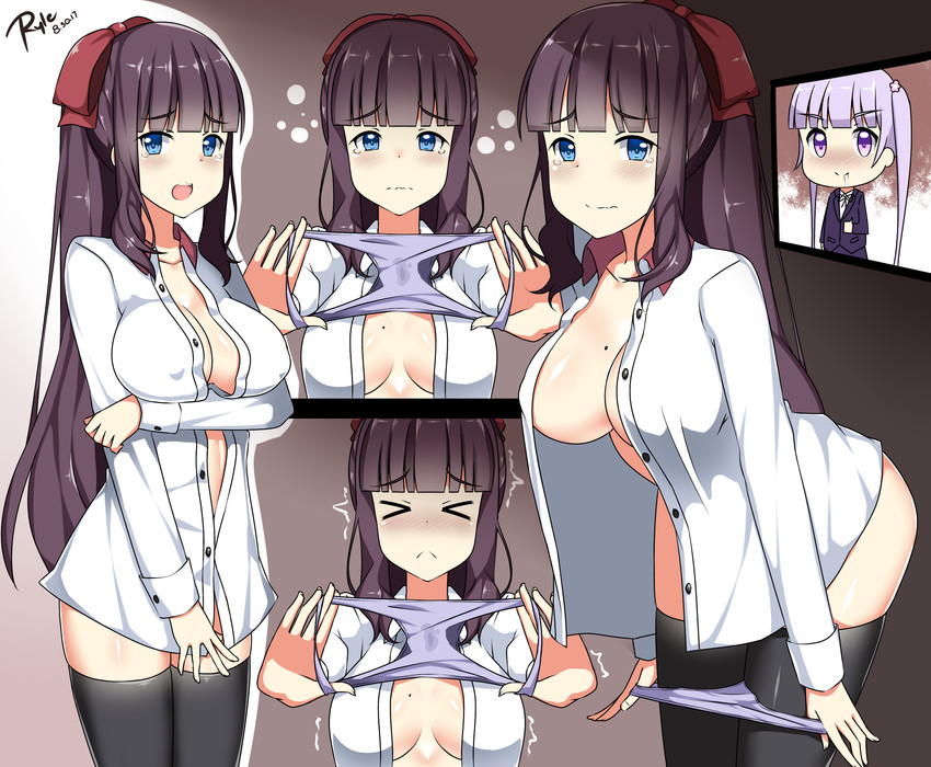 suzukaze aoba and takimoto hifumi (new game!) drawn by ryle