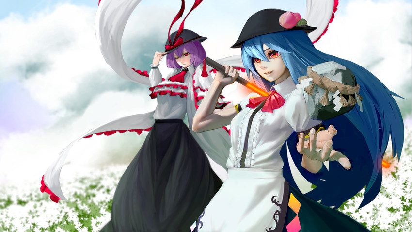 hinanawi tenshi and nagae iku (touhou) drawn by hiragana_oufu