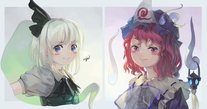 konpaku youmu and saigyouji yuyuko (touhou and 1 more) drawn by riki6