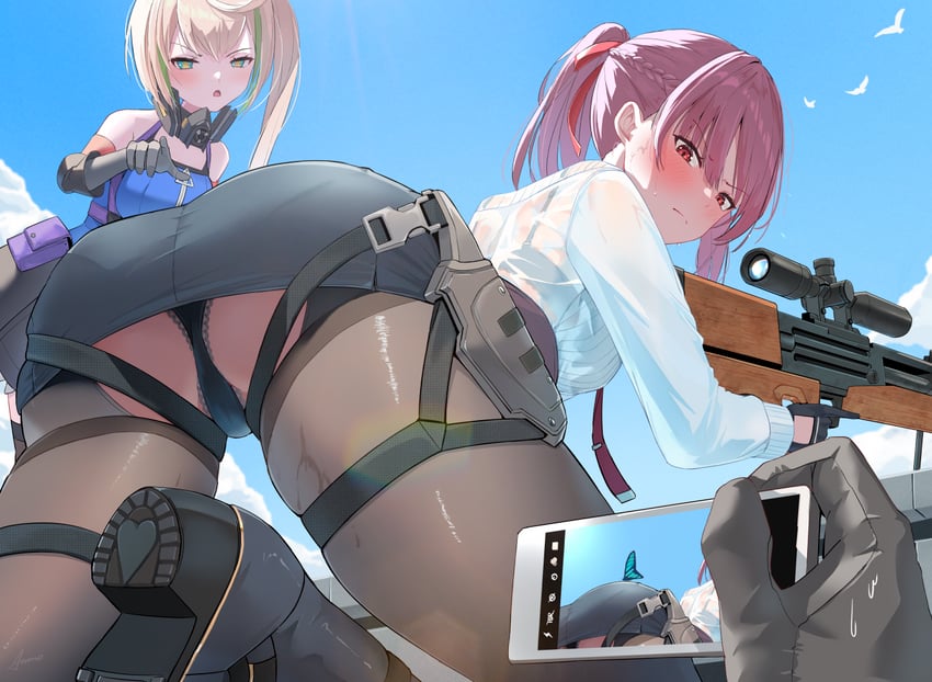wa2000, commander, makiatto, and sharkry (girls' frontline and 1 more) drawn by ammo21204760