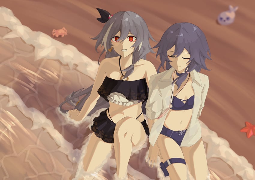 fu hua and herrscher of sentience (honkai and 1 more) drawn by lienai9