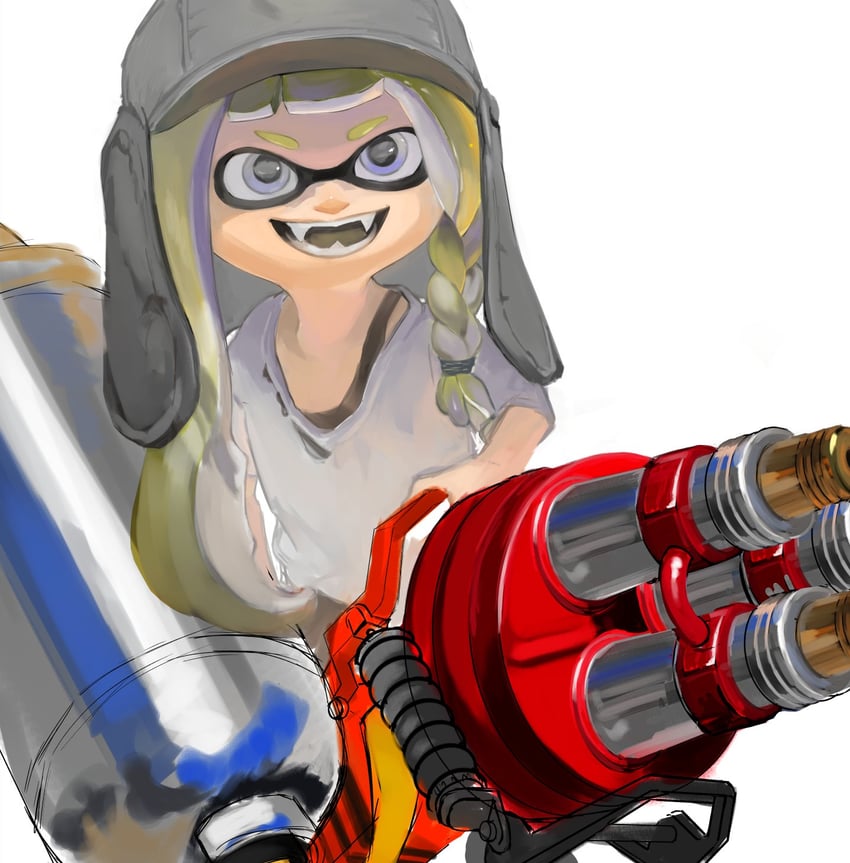 inkling player character and inkling girl (splatoon) drawn by ga4me4