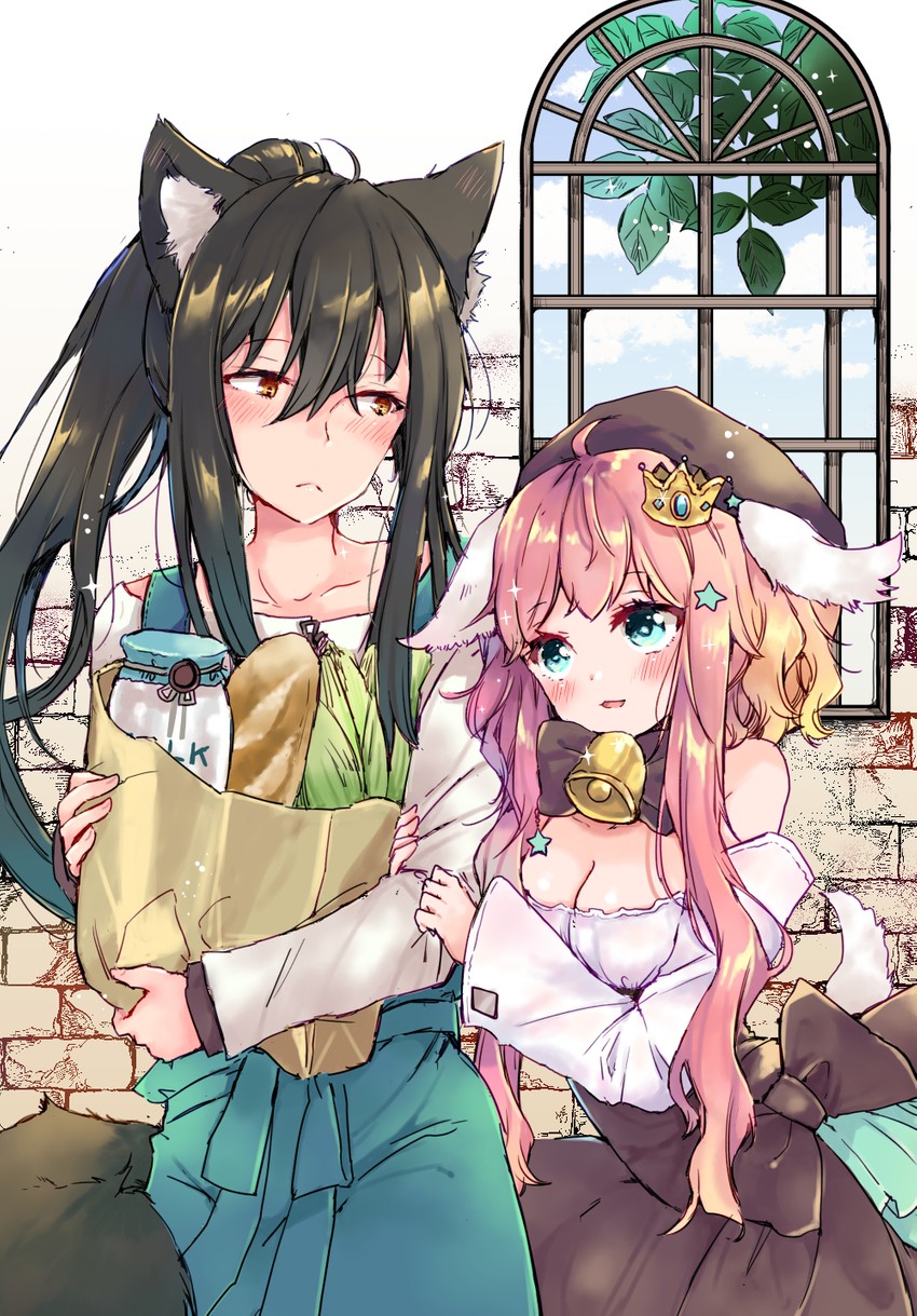 rikujo aki and momo siudafares (ookami no kawa o kabutta hitsujihime) drawn by mito_(go!go!king!)