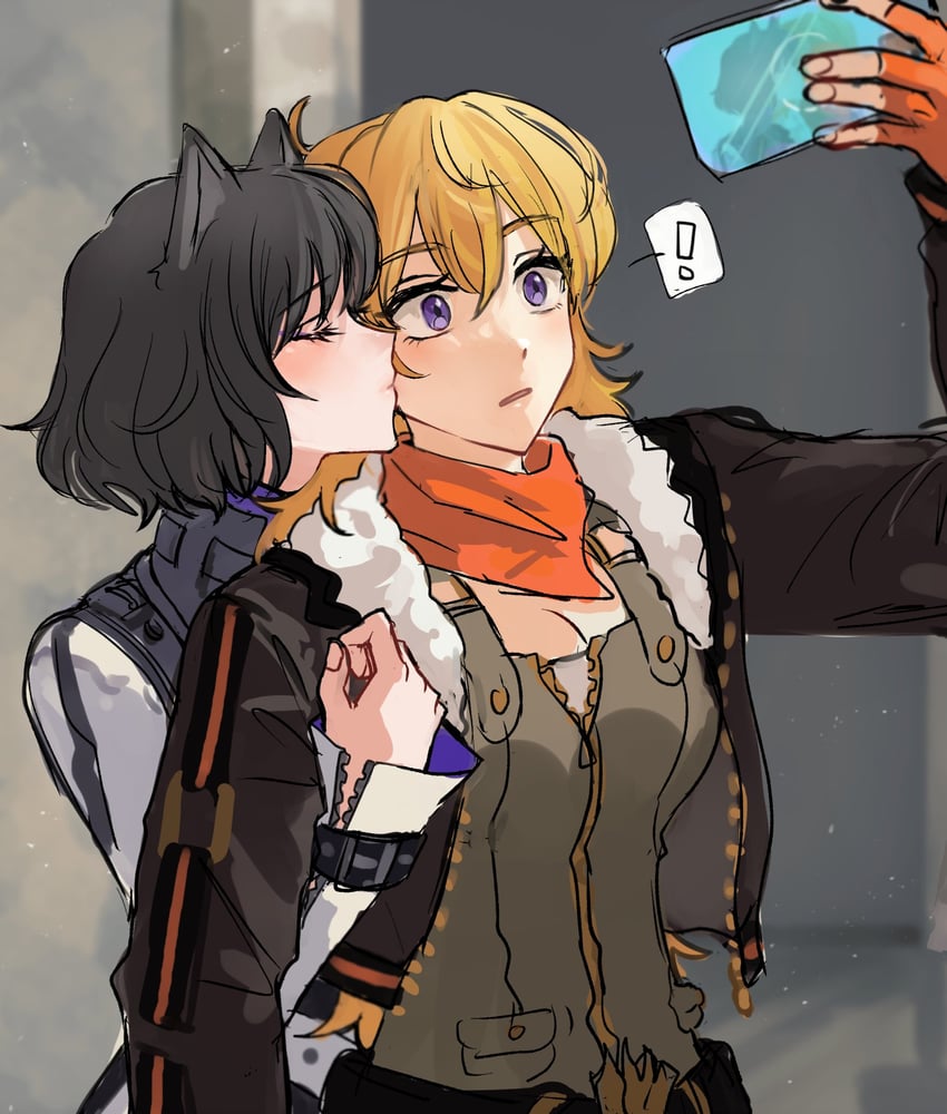 yang xiao long and blake belladonna (rwby) drawn by naizo_(kimosugimasu)