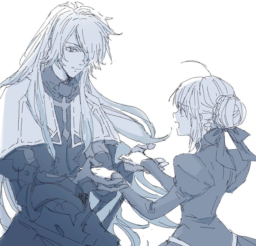 artoria pendragon, saber, galahad, and galahad alter (fate and 2 more) drawn by yuyu_fate