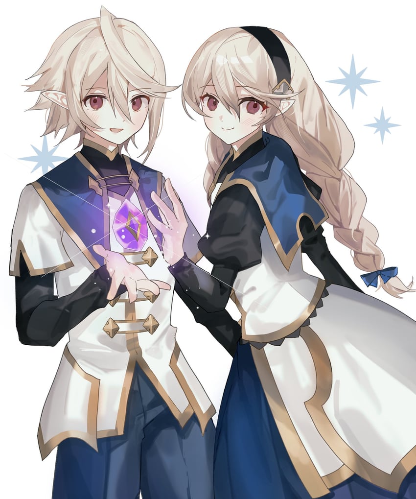 female corrin and male corrin (fire emblem and 2 more) drawn by fffera