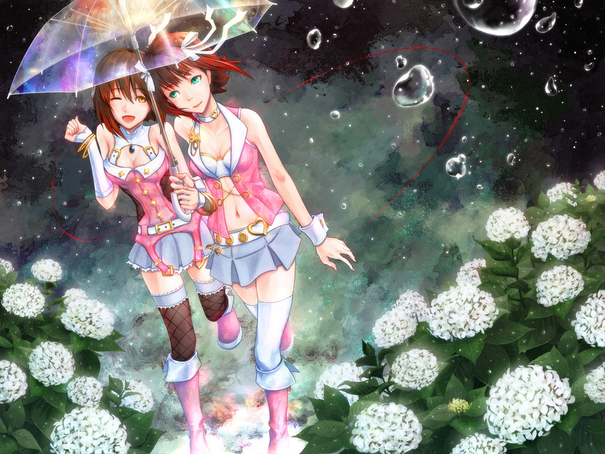amami haruka and hagiwara yukiho (idolmaster) drawn by george_(genesika)